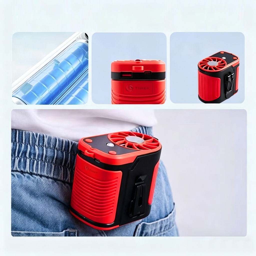 Quạt Mini Đeo Thắt Lưng Tirek F23 - Động Cơ Không Chổi Than - Quạt Làm Mát Lưng. Chạy 13-35h Dung Lượng Chuẩn 20000mAh