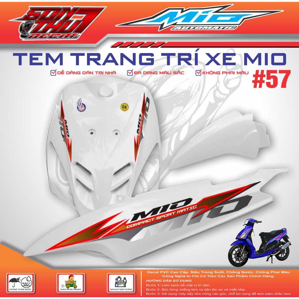 TEM XE MIO SPORT #57 (TEM IN 3 LỚP - SIÊU NÉT - SIÊU ĐẸP - SIÊU CUTE)