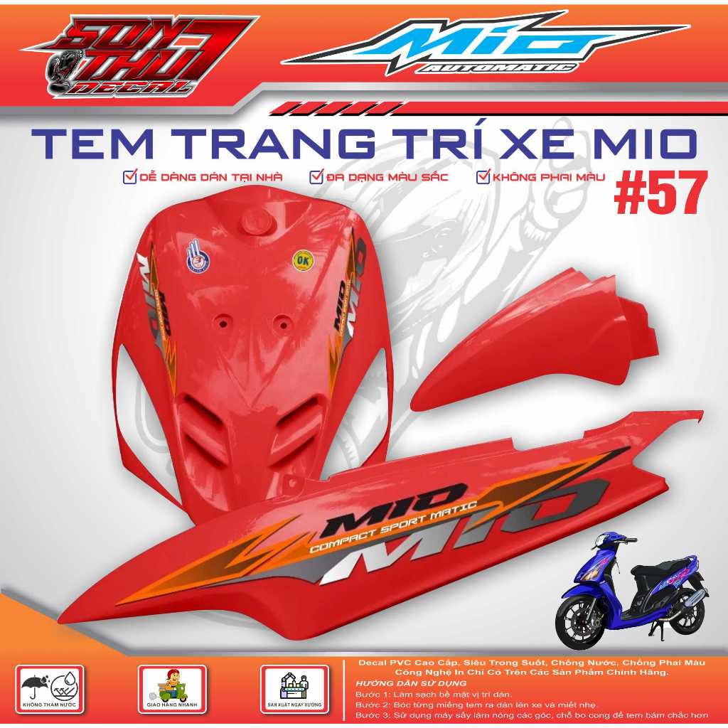 TEM XE MIO SPORT #57 (TEM IN 3 LỚP - SIÊU NÉT - SIÊU ĐẸP - SIÊU CUTE)