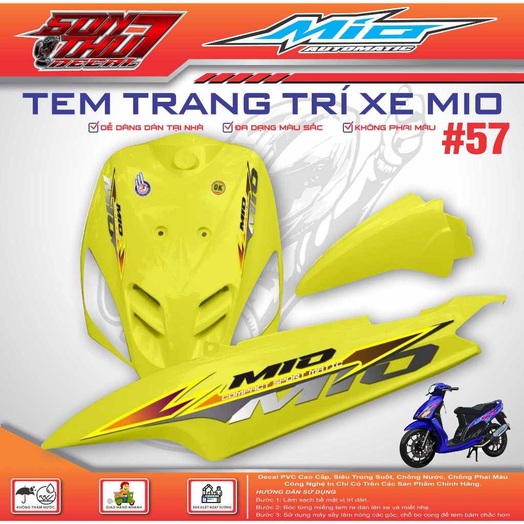 TEM XE MIO SPORT #57 (TEM IN 3 LỚP - SIÊU NÉT - SIÊU ĐẸP - SIÊU CUTE)