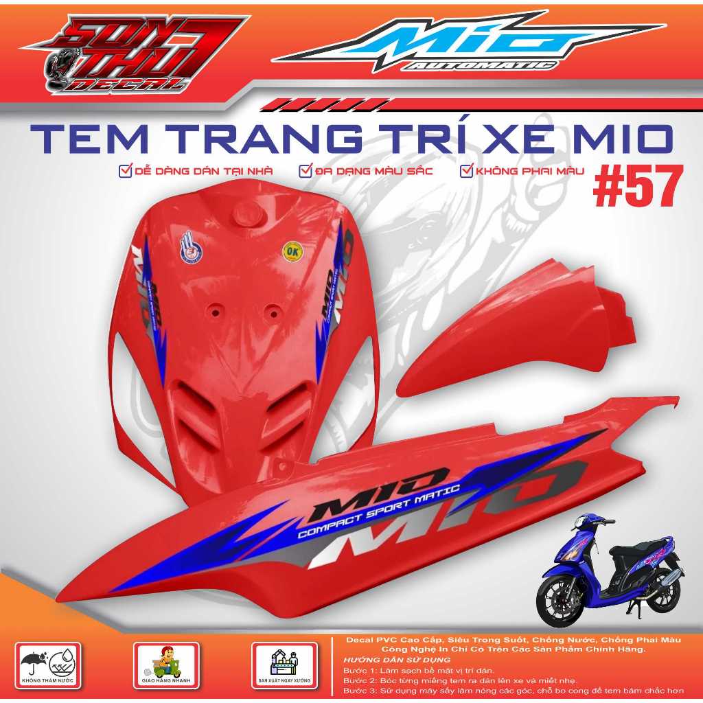 TEM XE MIO SPORT #57 (TEM IN 3 LỚP - SIÊU NÉT - SIÊU ĐẸP - SIÊU CUTE)