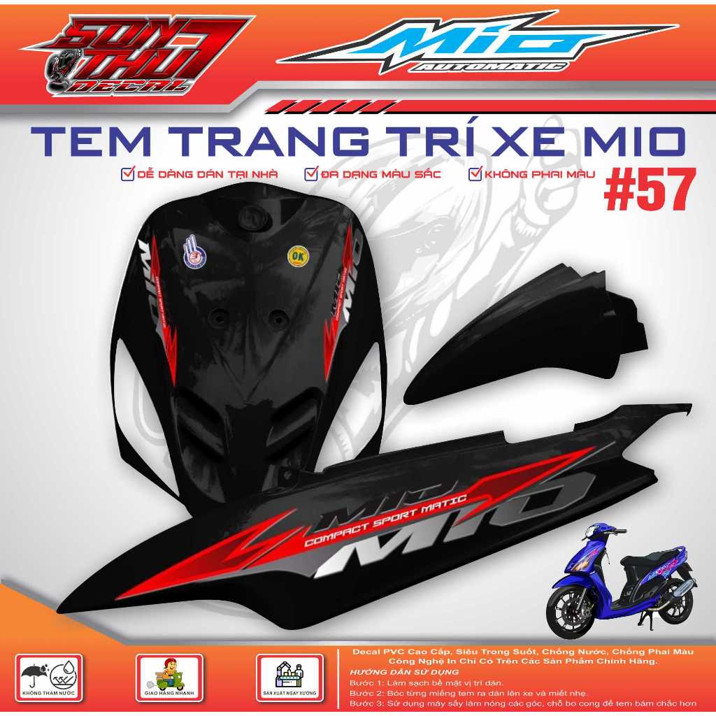 TEM XE MIO SPORT #57 (TEM IN 3 LỚP - SIÊU NÉT - SIÊU ĐẸP - SIÊU CUTE)