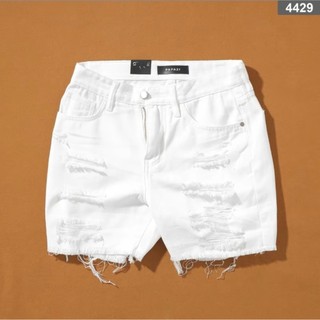 Quần Short Jean Trắng Rách Gối Nam Form Slim – Co Giãn Nhẹ, Cá Tính Hè Mặc Đi Chơi Dạo Phố Du Lịch