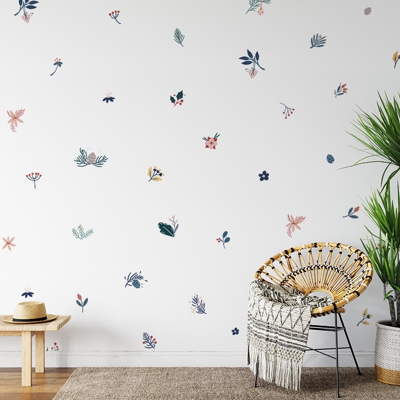 Sticker Decal Dán Tường Mẫu Hoa Nhí 16 Có Keo Sẵn - Trang Trí Cửa Kính - Decor Quán Cafe - Phòng Ngủ