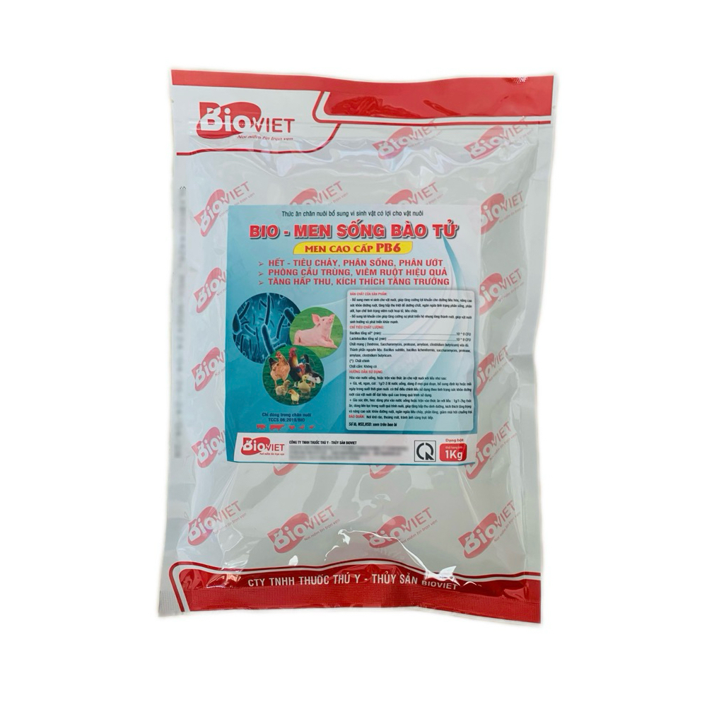 Bio - Men Sống Bào Tử Men Cao Cấp PB6 1Kg (5Tr1) Hỗ Trợ Tiêu Hoá, Tăng Hấp Thu Cho Gà, Vịt, Heo