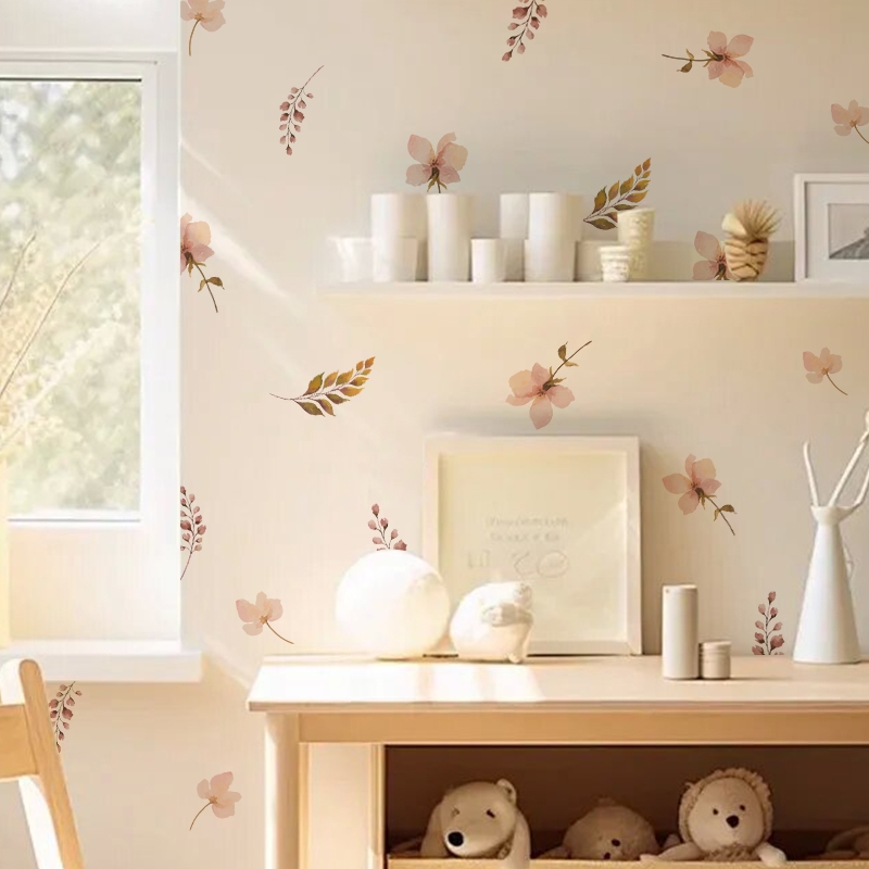 Sticker Decal Dán Tường Mẫu Hoa Nhí 17 Có Keo Sẵn - Trang Trí Cửa Kính - Decor Quán Cafe - Phòng Ngủ