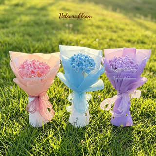 Set DIY 50 bông Làm Bó Hoa Cúc Mini Kẽm Nhung Handmade [Velours.bloom] - Đầy Đủ Phụ Kiện (Kèm Video Hướng Dẫn)