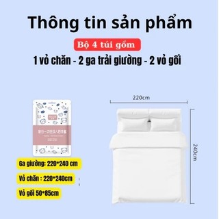 Bộ bọc chăn ga gối, drap trải giường khách sạn homestay dùng 1 lần tiện lợi đi du lịch, công tác