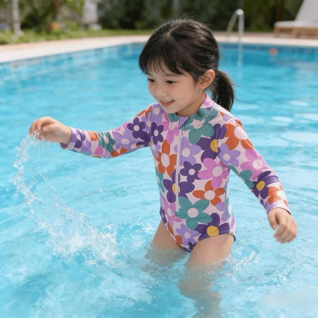 Set đồ bơi bé gái 5-6 tuổi 18-21kg xuất dư xuất khẩu chống nắng UPF40-50+ bộ bơi trẻ em cao cấp