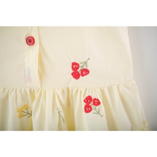 Váy bé gái sát nách 9th-4 tuổi vải thô cotton thêu hoa mềm thoáng mát mùa hè D1305 Bí Ngô Nhỏ