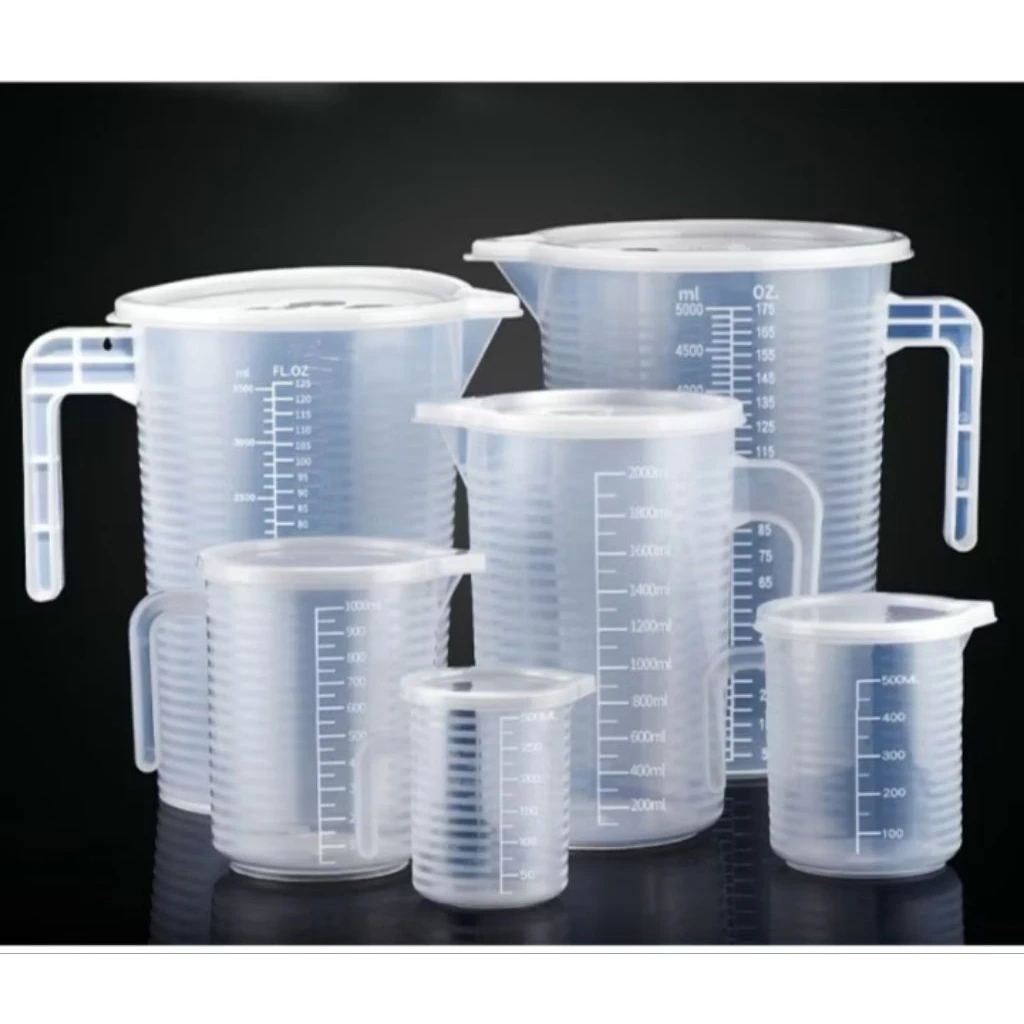 Ca Đong Nhựa Chia Vạch Đủ Size 50ml Đến 3000ml Không Nắp, Có Nắp Cốc Định Lượng Nhựa PP Dụng Cụ Nhà Bếp