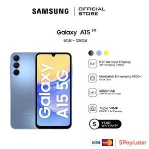 Samsung Galaxy A15 5G (6GB + 128GB) | Màn Hình 6.5" Super AMOLED | Camera 50MP | Bảo Hành Chính Hãng Samsung Việt Nam