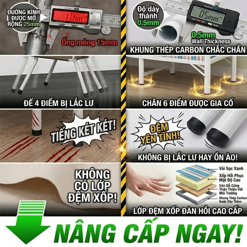 Tổng Kho - Giường Gấp IRONPO Khung Thép Cao Cấp Chắc Chắn Giường Gấp Gọn Nhẹ Bền Bỉ