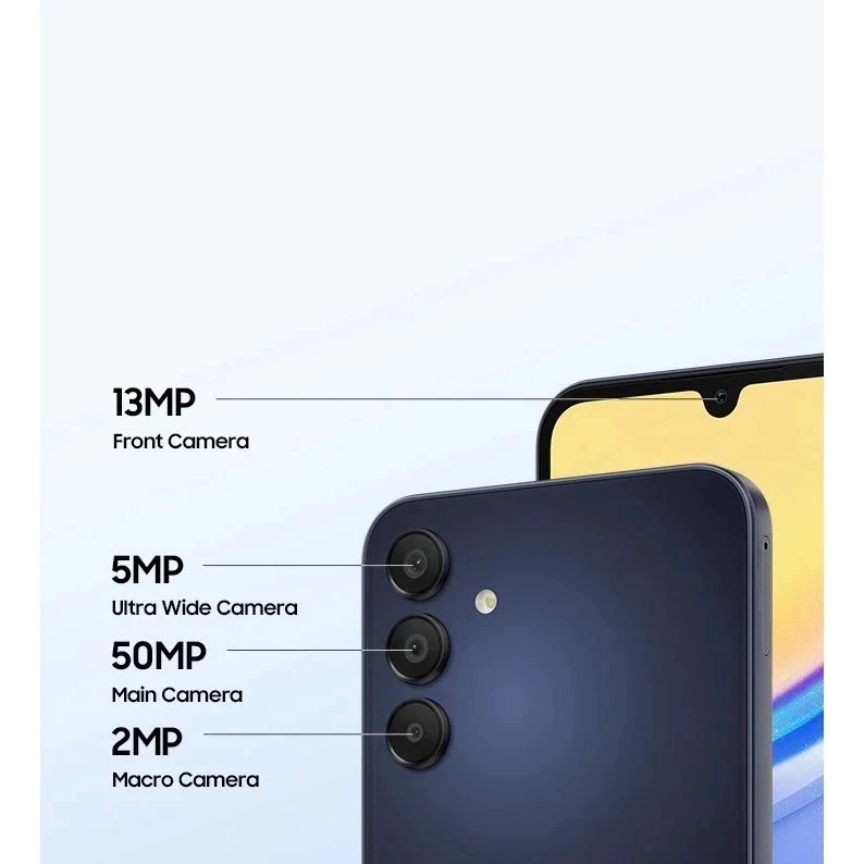 Samsung Galaxy A15 5G (6GB + 128GB) | Màn Hình 6.5" Super AMOLED | Camera 50MP | Bảo Hành Chính Hãng Samsung Việt Nam