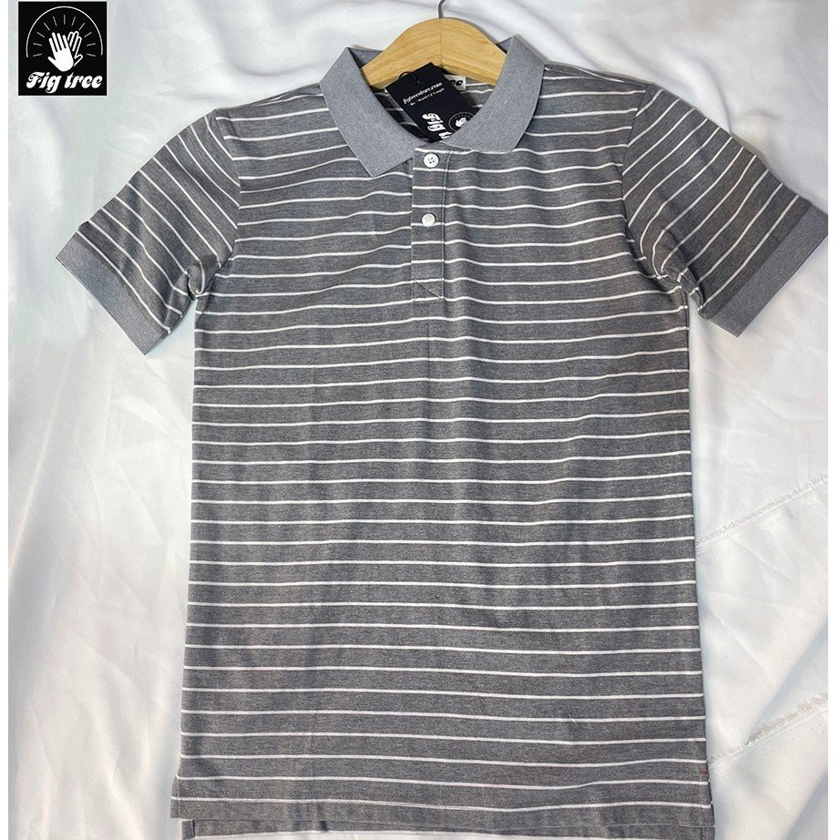 Áo Thun Polo Sọc Fig Tree Thun, Áo Thun Nam Có Cổ Chất Cotton mềm mịn, Thoáng Mát