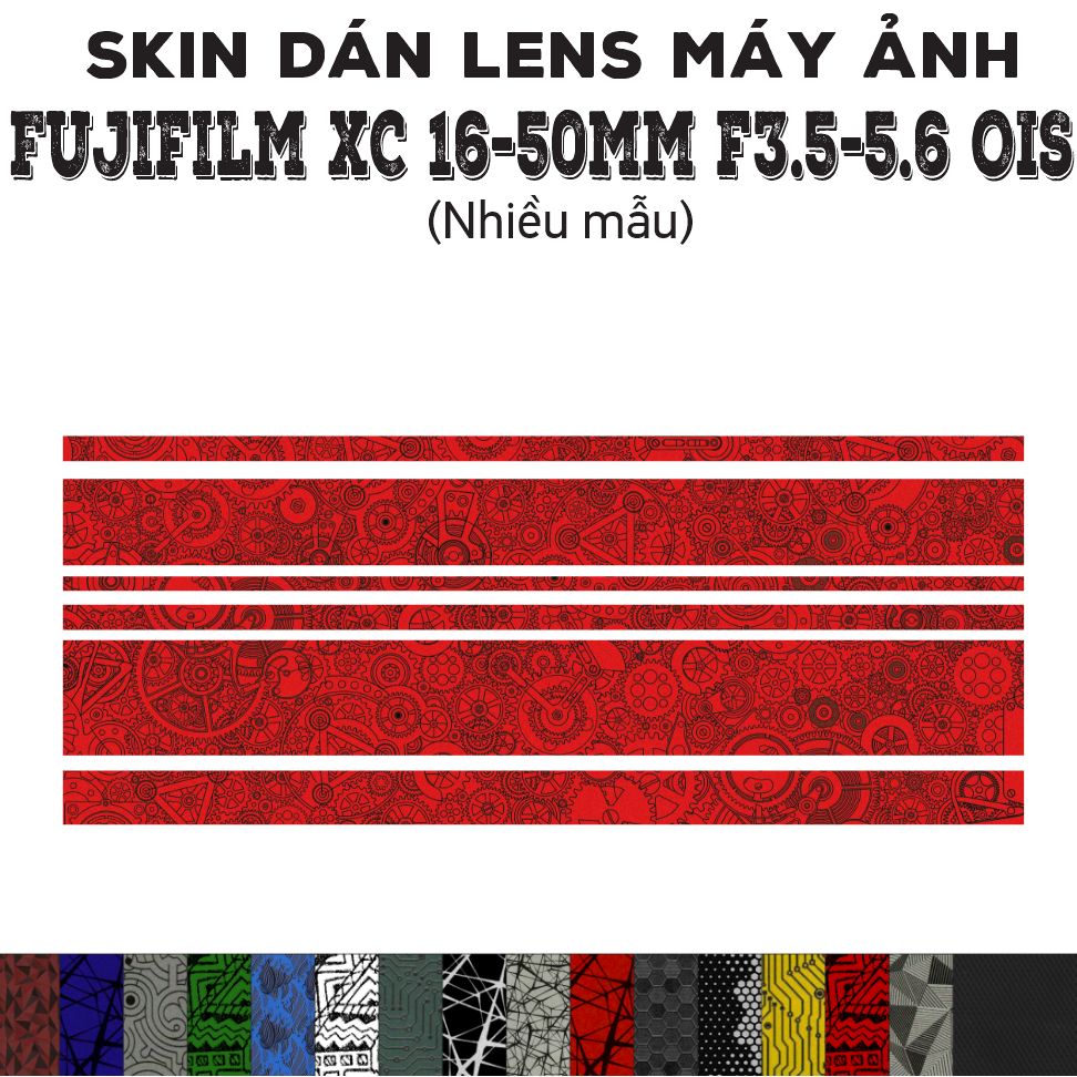 Skin dán Lens Fujifilm XC 16-50mm f3.5-5.6 OIS (Nhiều mẫu) | Decal Film 3M dán bảo vệ ống kính máy ảnh 16-50 mm