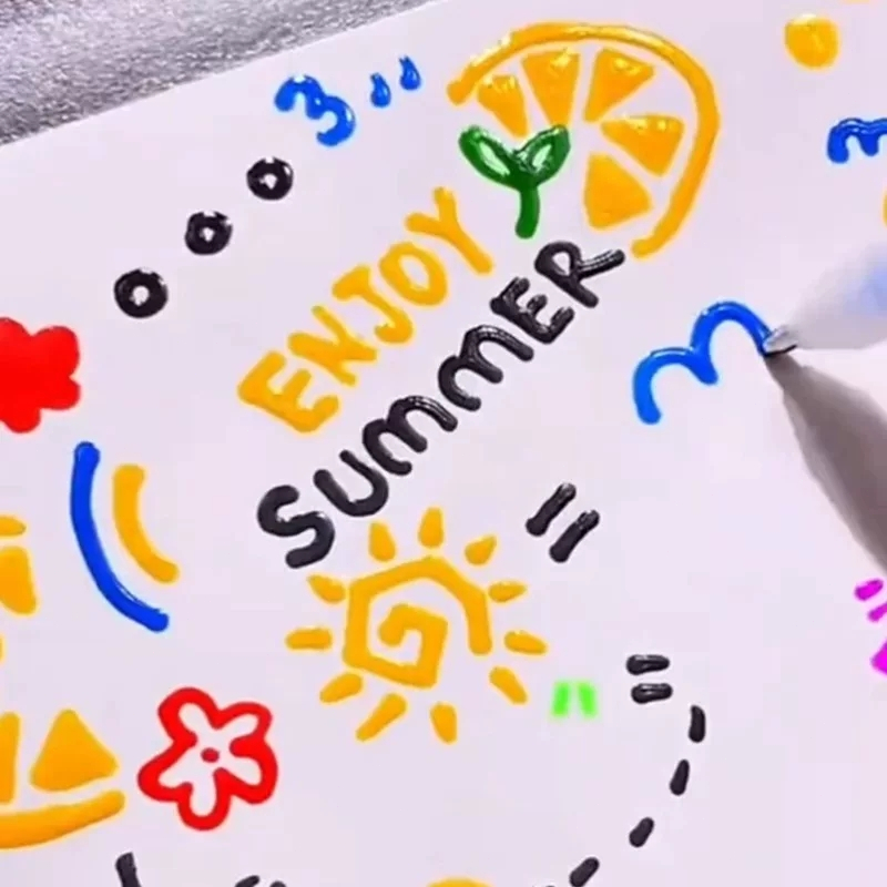 Bộ 12 bút gel thạch 3D bút gel không xóa được chống nước viết trên gốm thủy tinh nhựa DIY graffiti
