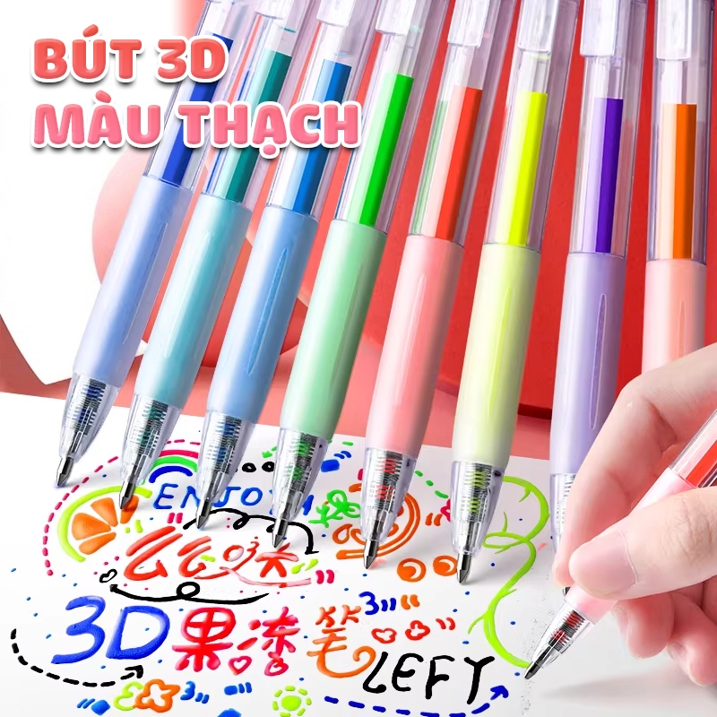 Bộ 12 bút gel thạch 3D bút gel không xóa được chống nước viết trên gốm thủy tinh nhựa DIY graffiti
