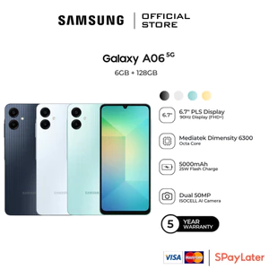 Samsung A06 5G Chính Hãng 6GB+128GB | Chip Dimensity 6300 | Camera 50MP | Màn 6.7" HD+ 90Hz