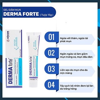 Derma Forte Giảm Thâm Mụn, Dưỡng trắng mịn da bản thường và advanced 15g