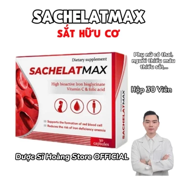 Viên Uống Sachelat Max Hộp 30 Viên Sắt Hữu Cơ Nhập Khẩu Châu Âu Bổ Sung Sắt Và Vitamin Cho Cơ Thể