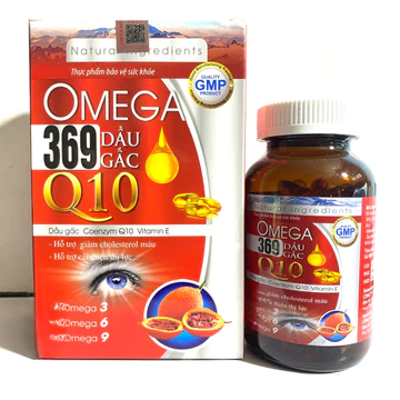 Omega 369 dầu gấc Q10 hỗ trợ tăng cường sức khỏe tim mạch, trí não, thị lực, hỗ trợ giảm nguy cơ xơ vữa động mạch viên