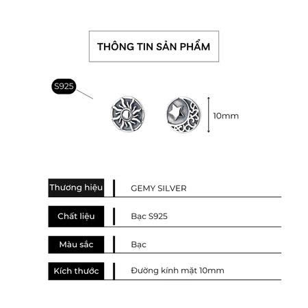 Khuyên tai thanh thẳng nam bạc thái Moon Sun họa tiết basic nổi bật (1 chiếc) KN140 | GEMY SILVER