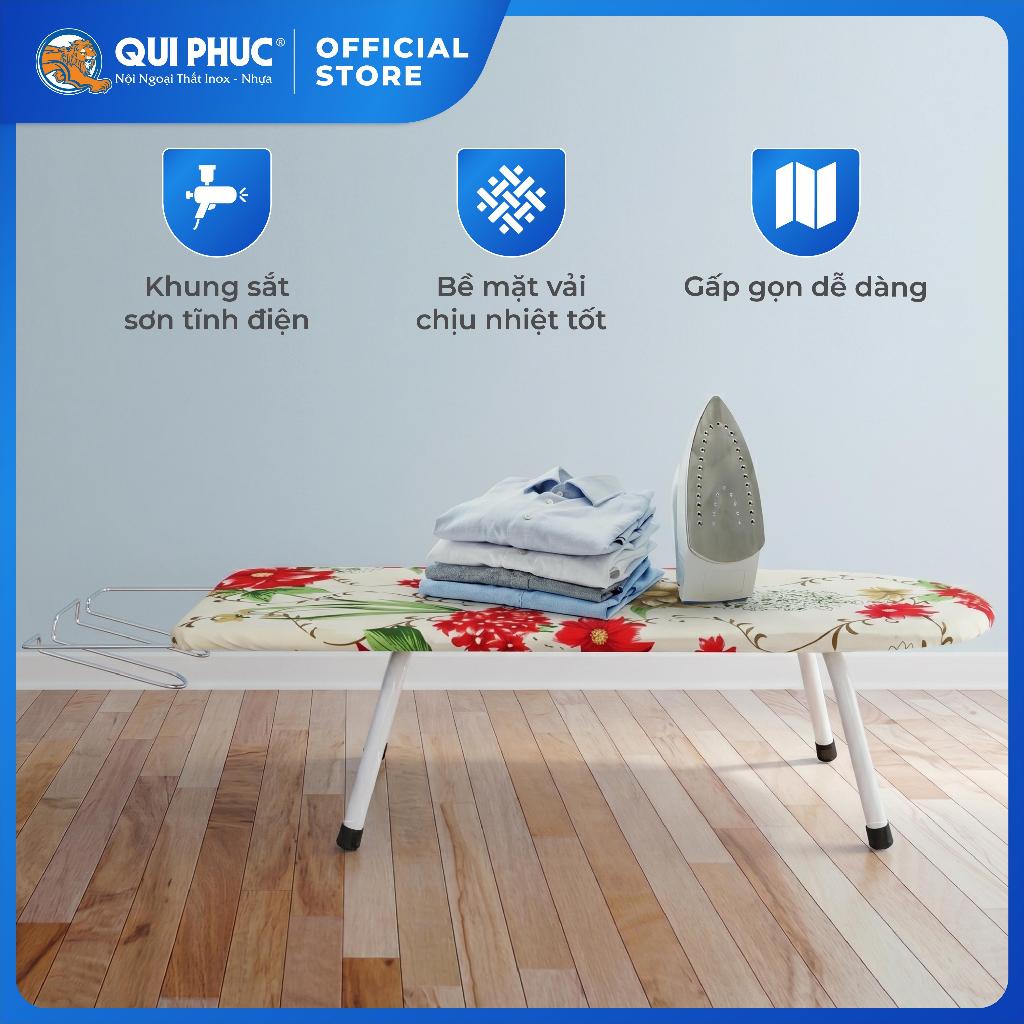 Bàn ủi ngồi QUI PHÚC, khung sắt sơn tĩnh điện, chân có thể gấp gọn tiện lợi, tối ưu không gian