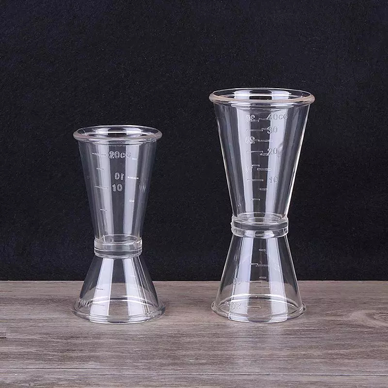 Ly đong nhựa jinger định lương hai đầu, có chia vạch dùng cho pha chế cà phê, trà sữa, đồ uống