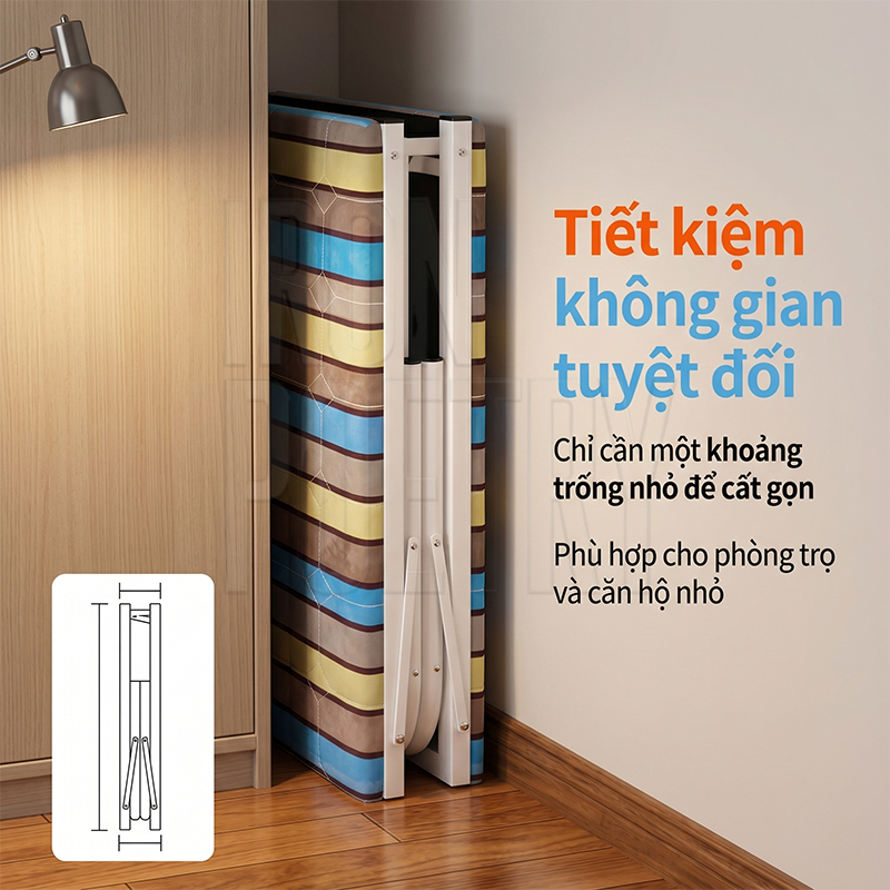 Tổng Kho - Giường Gấp IRONPO Khung Thép Cao Cấp Chắc Chắn Giường Gấp Gọn Nhẹ Bền Bỉ