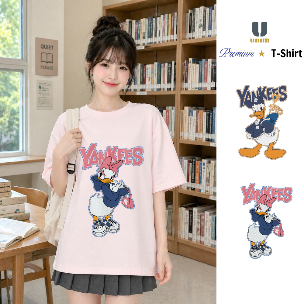Áo Thun Đôi Donal & Daisy Unim Fashion Form Rộng Chất Liệu Cotton Cao Cấp 2 Chiều Mềm Mịn Không Xù