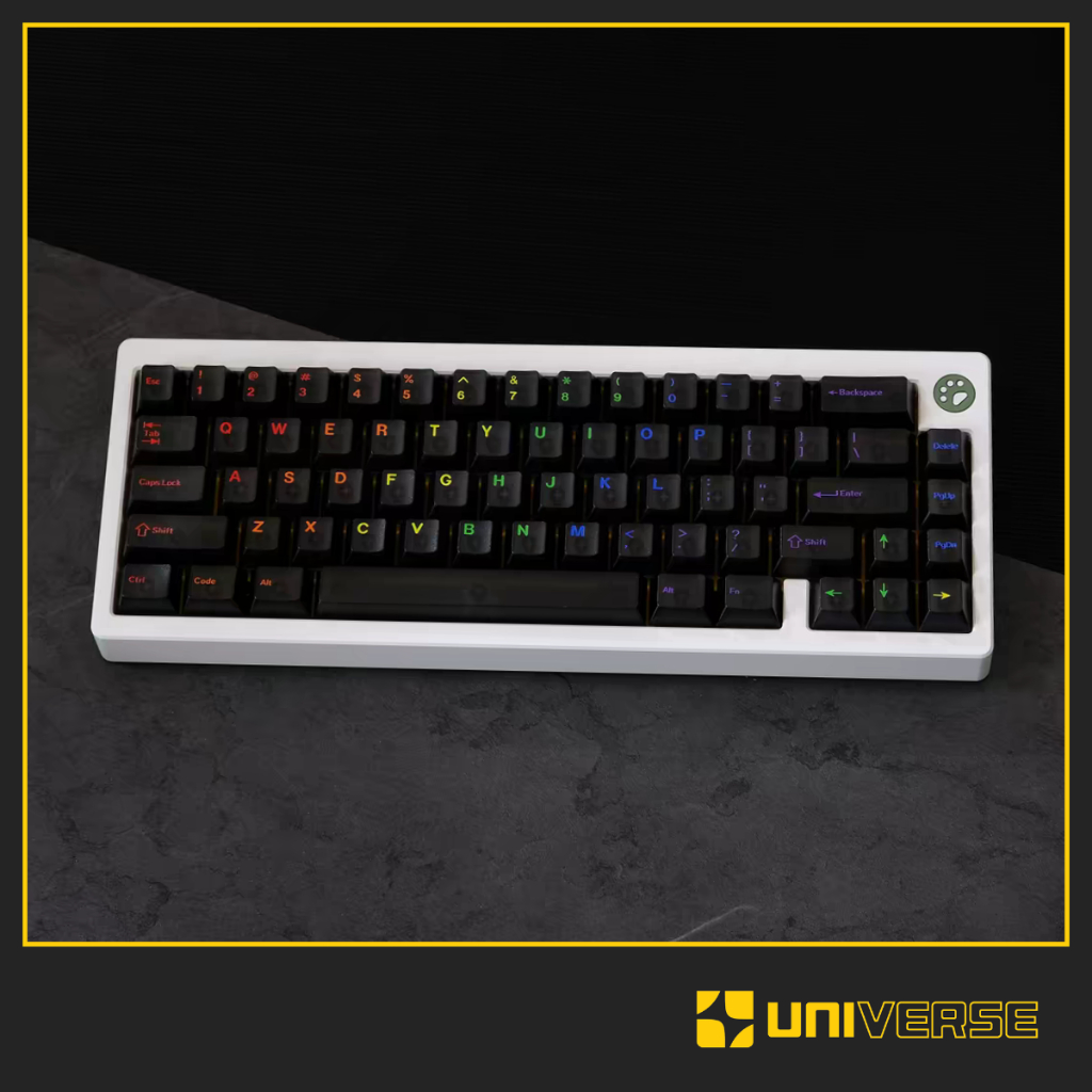 Keycap Aifei Midnight Rainbow Xuyên Led ABS In UV Profile Cherry Alice 122 Nút Keycap Trong Suốt Đen Sương Mờ Universe | BigBuy360 - bigbuy360.vn
