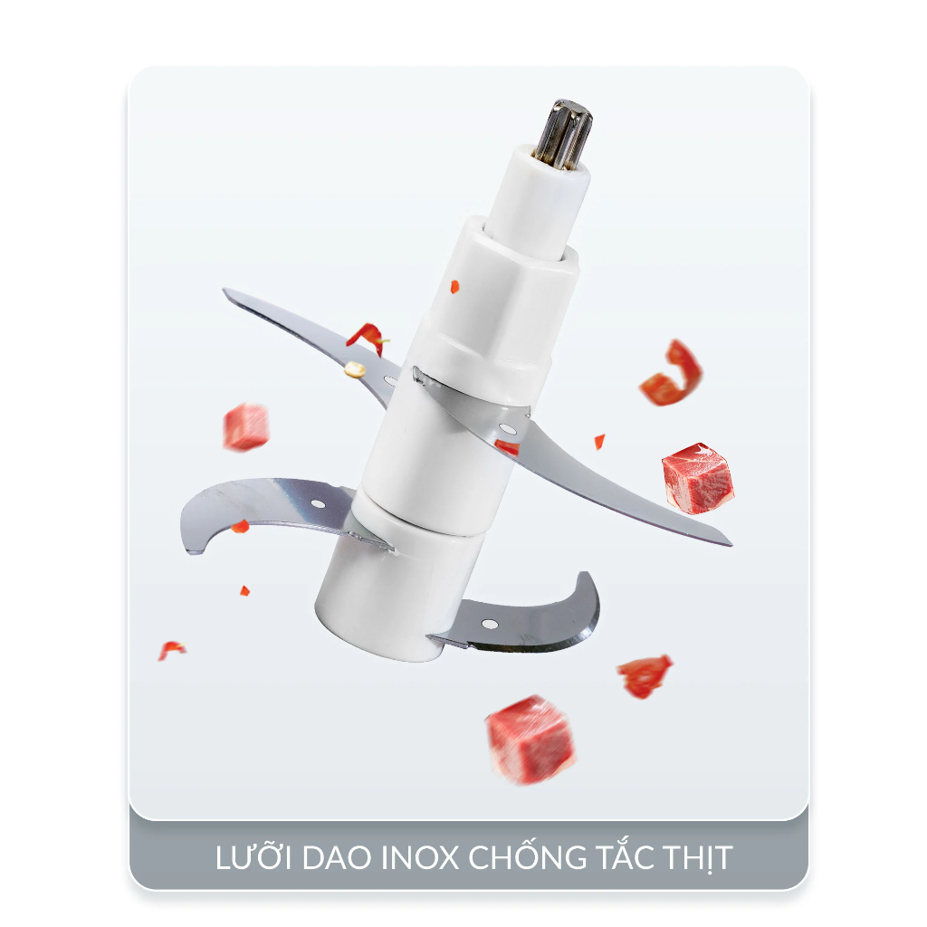 Máy Xay Thịt Đa Năng Haatz HMG168 500W 2 Cối Inox Và Thủy Tinh Xay Nhanh Tặng Bộ Đánh Ruốc