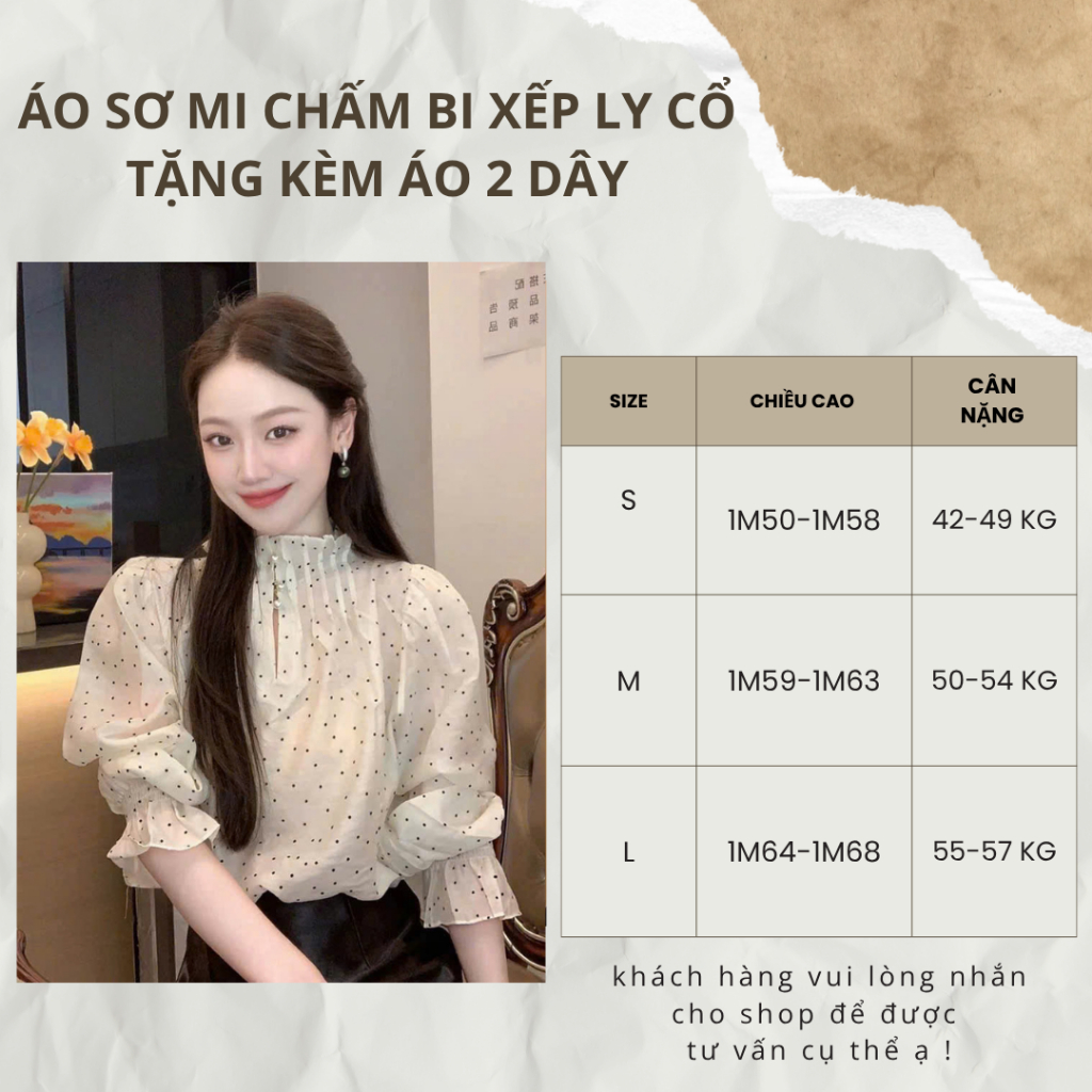 Áo sơ mi tơ dài tay bo gấu xếp ly cổ cài nút ngọc ( TẶNG KÈM ÁO 2 DÂY) - ST Design - k68
