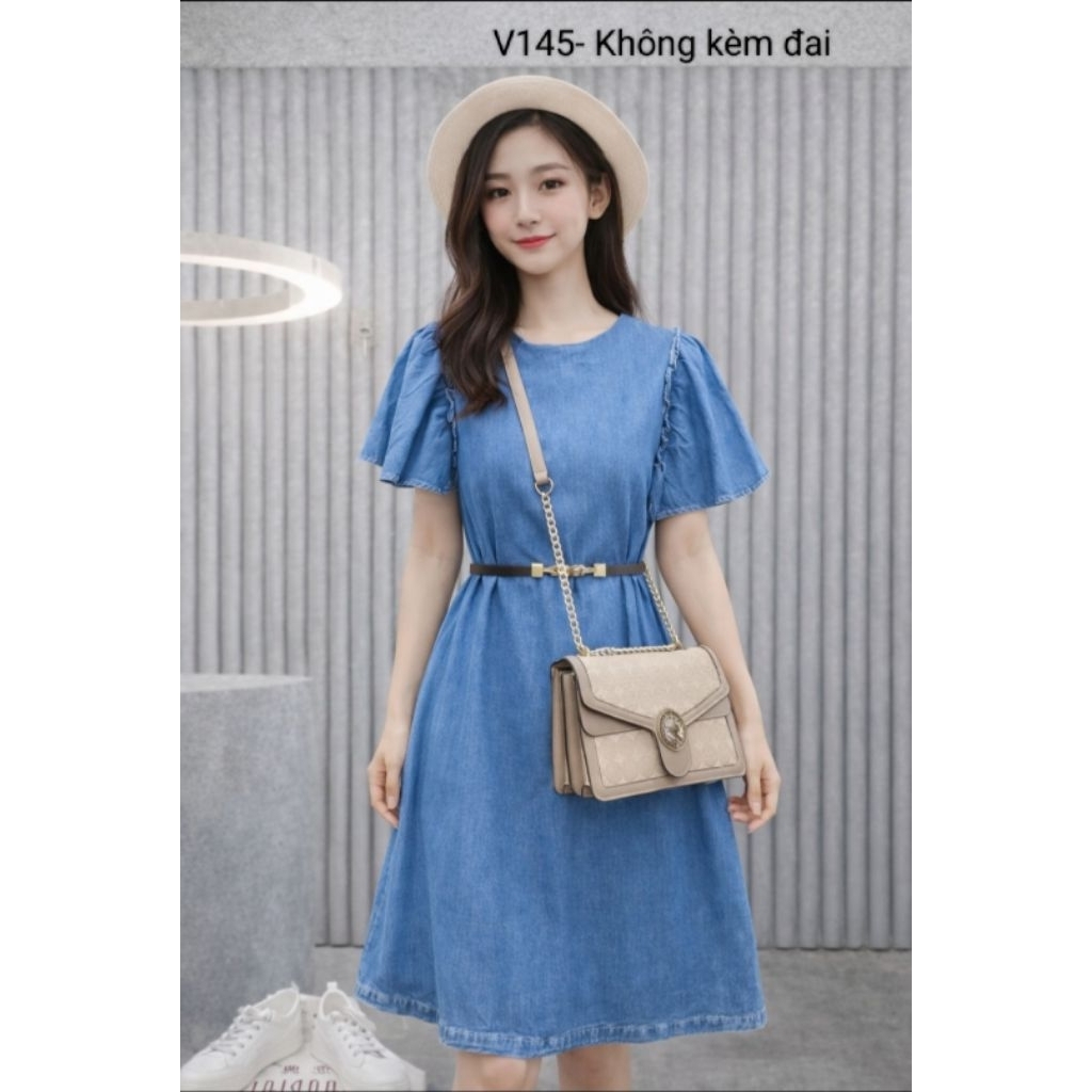 Váy Đầm Jean Nữ Dáng Xòe Nhẹ Nhàng, Chất Denim Mềm, Form Chuẩn Tôn Dáng