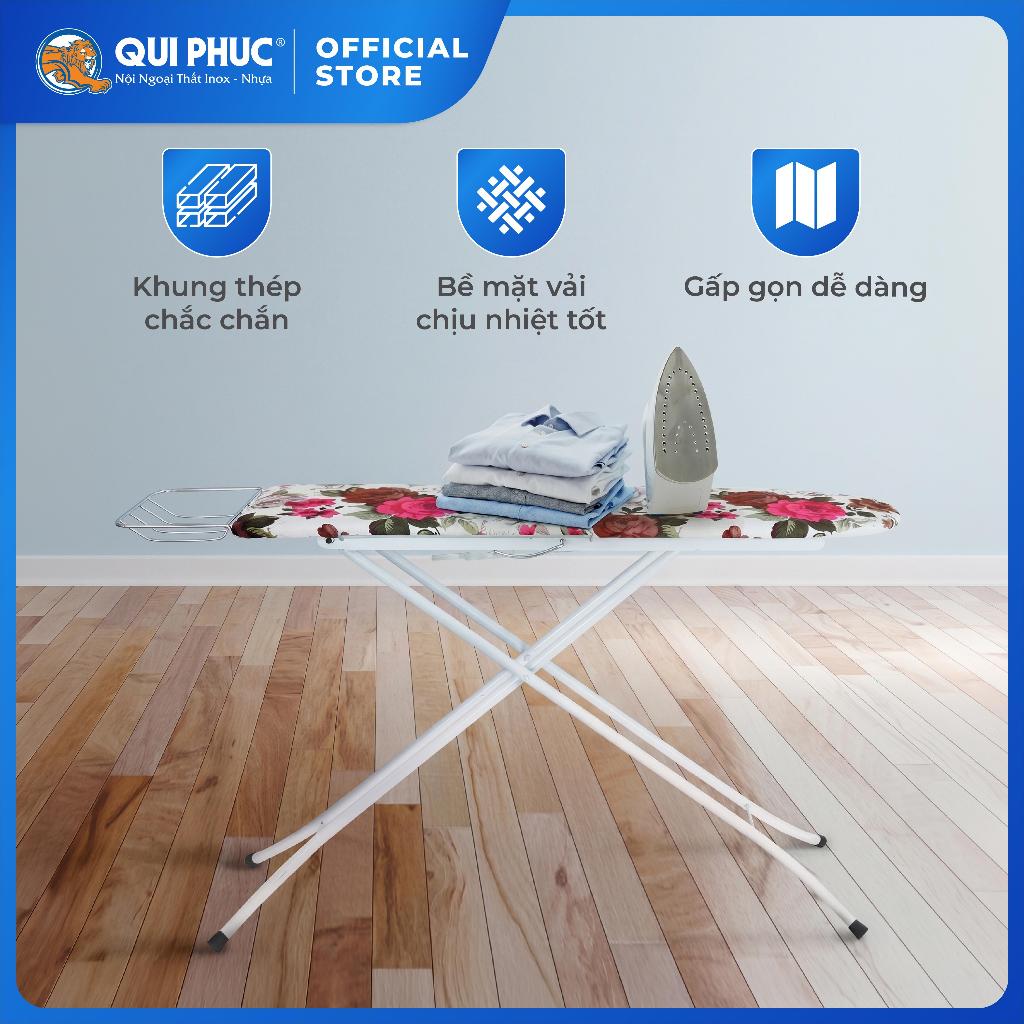 Bàn ủi Thái QUI PHÚC, khung thép sơn chắc chắn, chân chéo chữ X dễ gấp gọn, tiện lợi