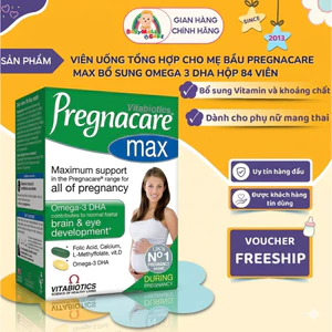 Viên Uống Tổng Hợp Cho Mẹ Bầu Pregnacare Max Bổ Sung Vitamin,Omega 3 DHA Hộp 84 Viên |Babymall &Care