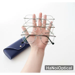 Gọng Kính Cận ATRY Kim Loại Cao Cấp - Form Tròn Đa Giác Thanh Mảnh Nam Nữ Thời Trang HaNoiOptical