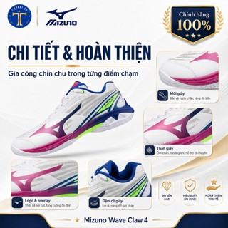 Giày Cầu Lông Mizuno Wave Claw 4 – Siêu Nhẹ, Bám Sân Đỉnh Cao