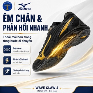 Giày Cầu Lông Mizuno Wave Claw 4 – Siêu Nhẹ, Bám Sân Đỉnh Cao