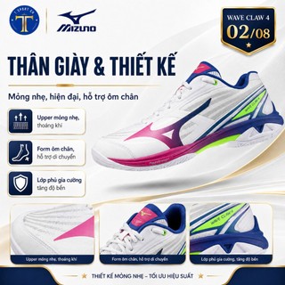 Giày Cầu Lông Mizuno Wave Claw 4 – Siêu Nhẹ, Bám Sân Đỉnh Cao