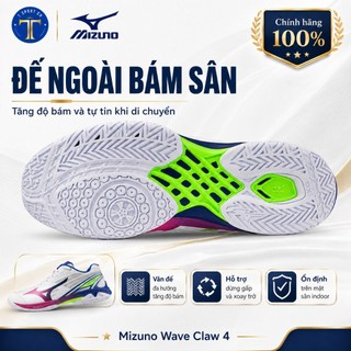 Giày Cầu Lông Mizuno Wave Claw 4 – Siêu Nhẹ, Bám Sân Đỉnh Cao