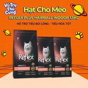 Hạt Reflex Plus hỗ trợ Tiêu búi lông Mèo Hairball Indoor 1,5Kg