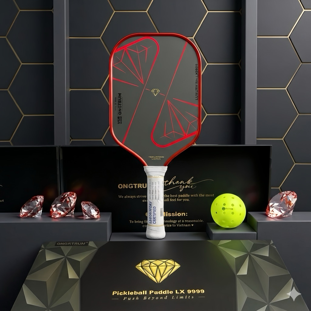 Vợt Pickleball Diamond Lx 9999 Ngũ Hành CAO CẤP Công Nghệ Lõi TripleFoam 3 lớp Tối Ưu Hiệu Suất Chơi