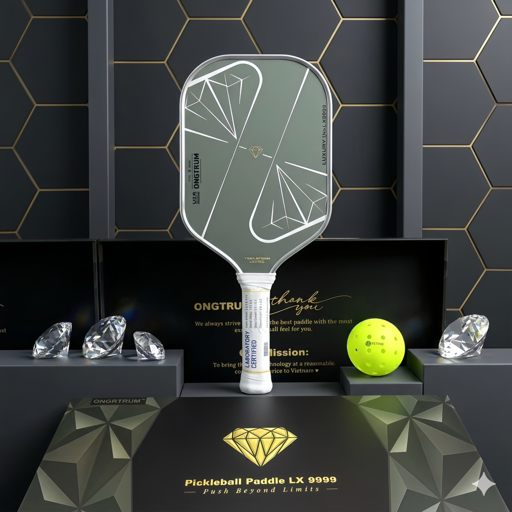 Vợt Pickleball Diamond Lx 9999 Ngũ Hành CAO CẤP Công Nghệ Lõi TripleFoam 3 lớp Tối Ưu Hiệu Suất Chơi