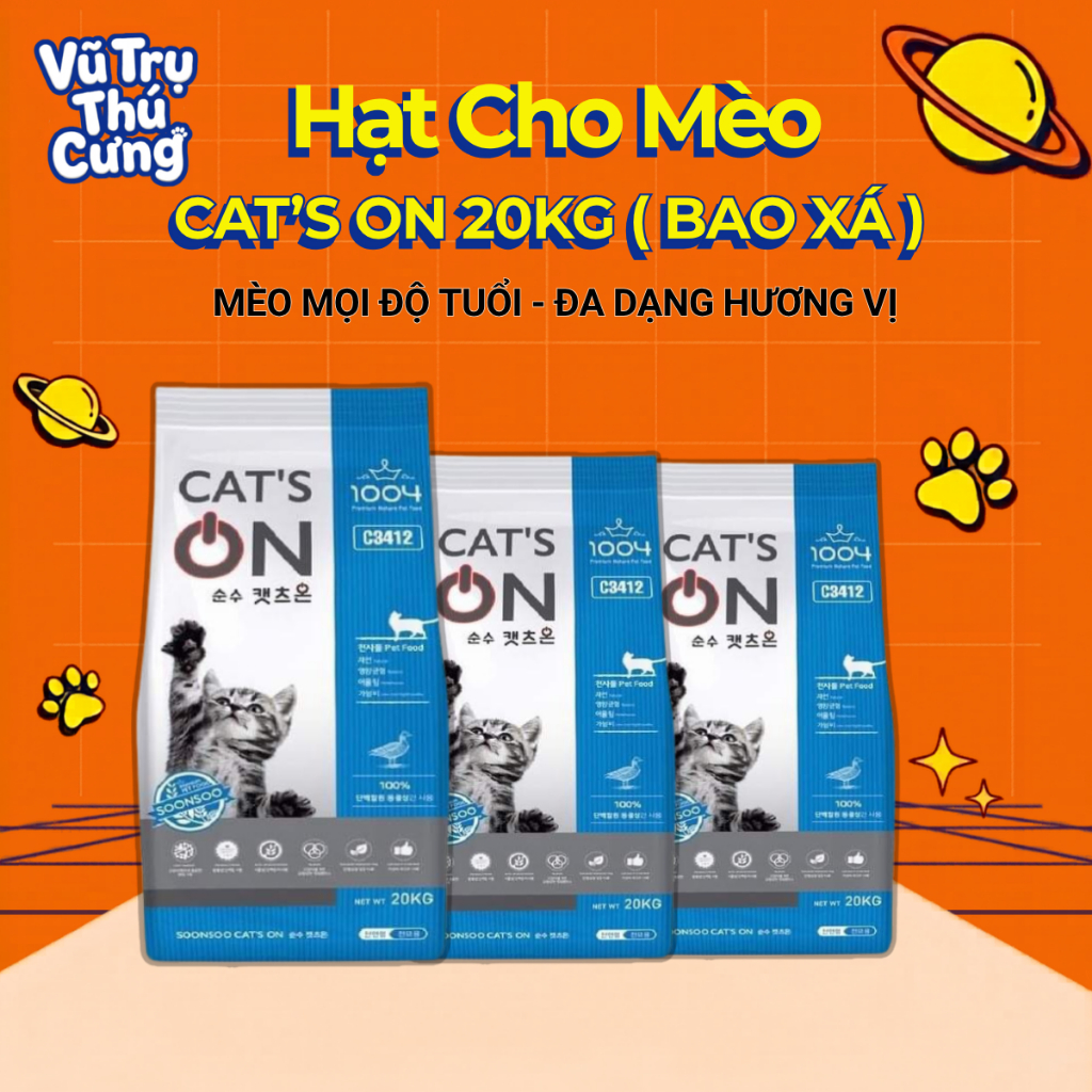 20Kg Thức Ăn Hạt Cat's On Cho Mèo Hàn Quốc (Bao xá)