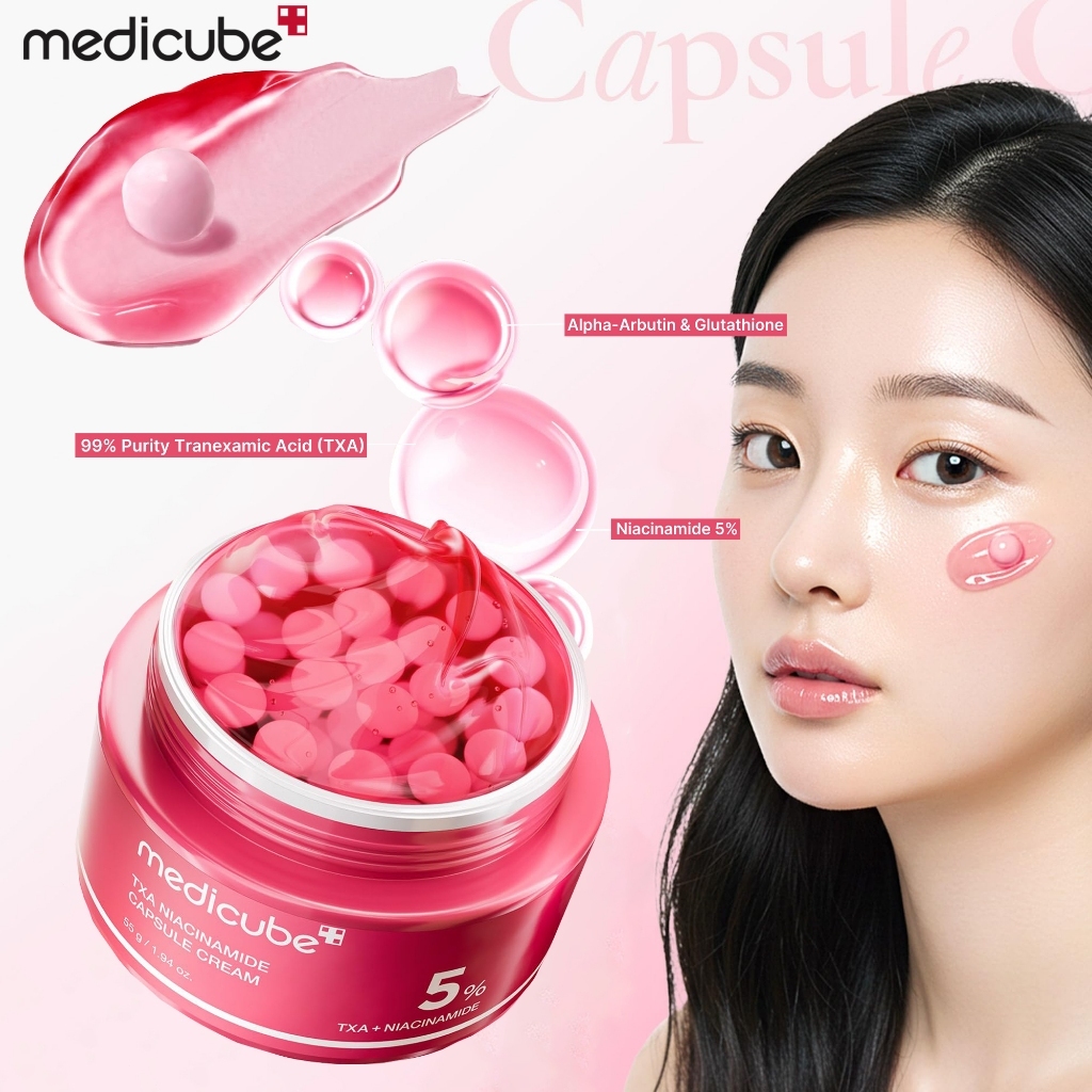 Kem Dưỡng Medicube TXA Niacinamide Capsule Cream 55g / Serum TXA Niacinamide 15% 30ml Dưỡng Sáng Da, Mờ Thâm