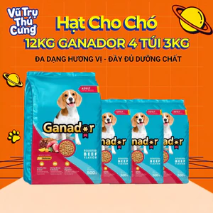 Thùng 4 Gói 3Kg Thức Ăn Hạt Ganador Cho Chó Nhiều Dinh Dưỡng