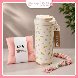 Bình Giữ Nhiệt Tráng Sứ 530ml, Bình Nước Xinh Xắn Mang Đi Học, Đi Làm - Giữ Nhiệt 8-12h