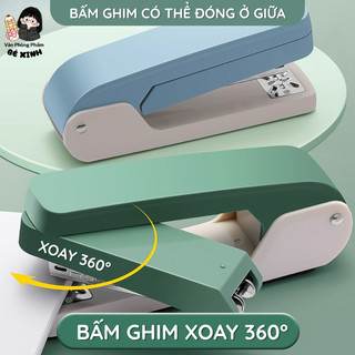 Ghim Bấm Giấy Xoay 360 Độ Tiện Lợi – Dụng Cụ Bấm Tài Liệu Mini Cho Học Sinh, Văn Phòng, Văn Phòng Phẩm Nhỏ Gọn